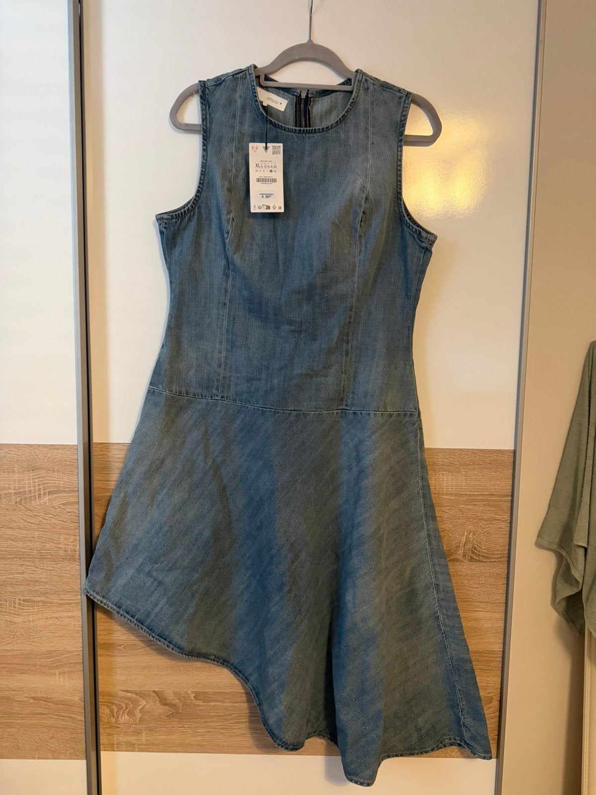 Zara Jurk Nieuw, Ophalen, Blauw, Maat 46/48 (XL) of groter, Nieuw