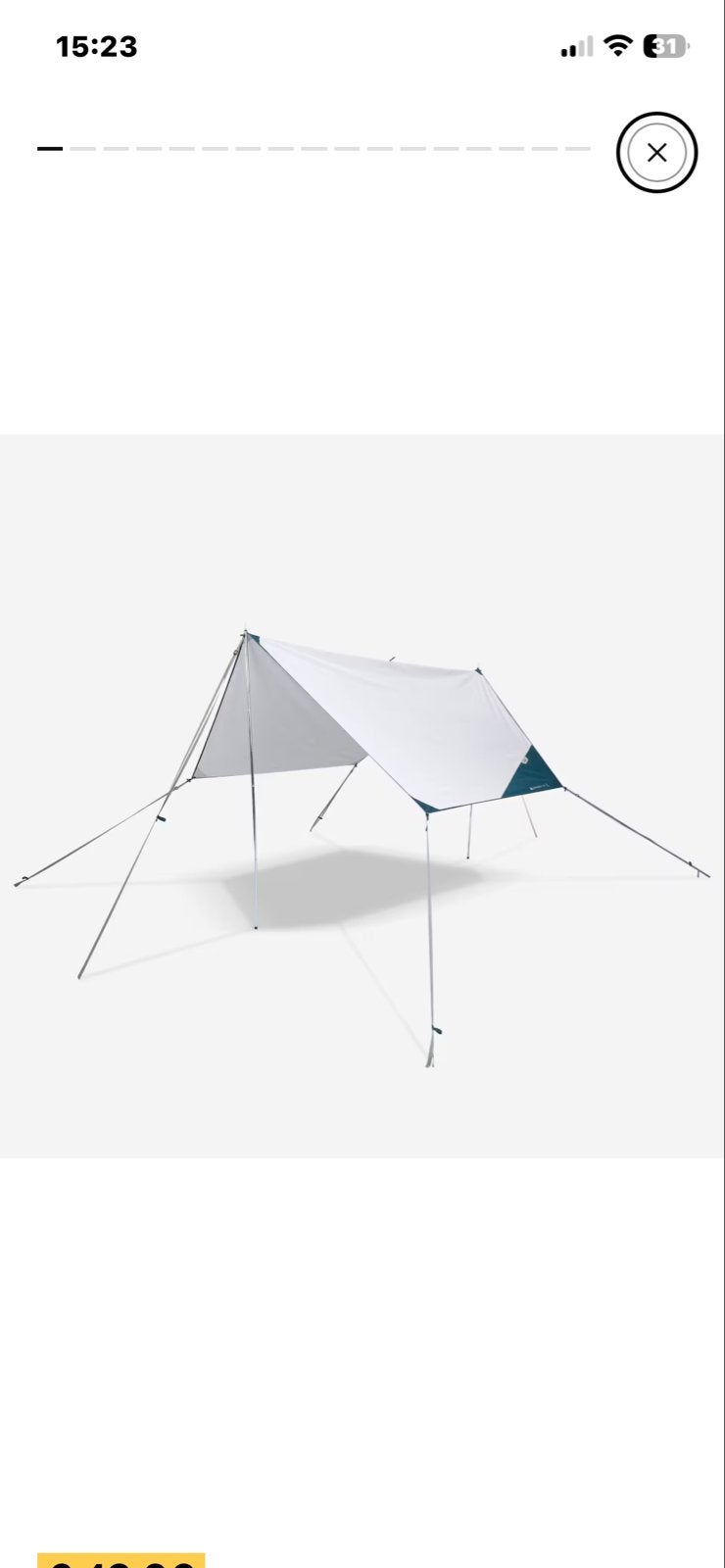 2x Quechua Fresh Tarp L - Decathlon luifel/tentdoek, Ophalen of Verzenden, Gebruikt