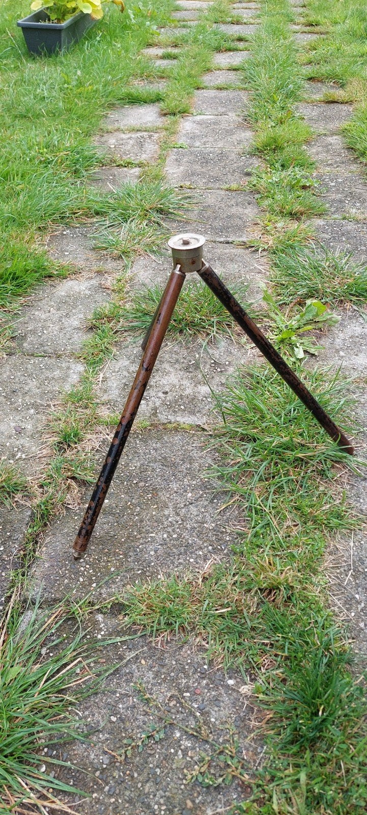 Antiek driepoot statief, vintage camera statief, 125 cm of minder, Gebruikt, Overige merken, Ophalen of Verzenden