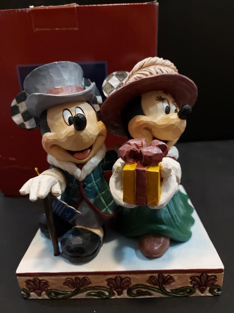 Jim Shore Retired Disney Traditions Mickey Mouse Kerst beeld, Verzamelen, Ophalen, Mickey Mouse, Zo goed als nieuw, Beeldje of Figuurtje