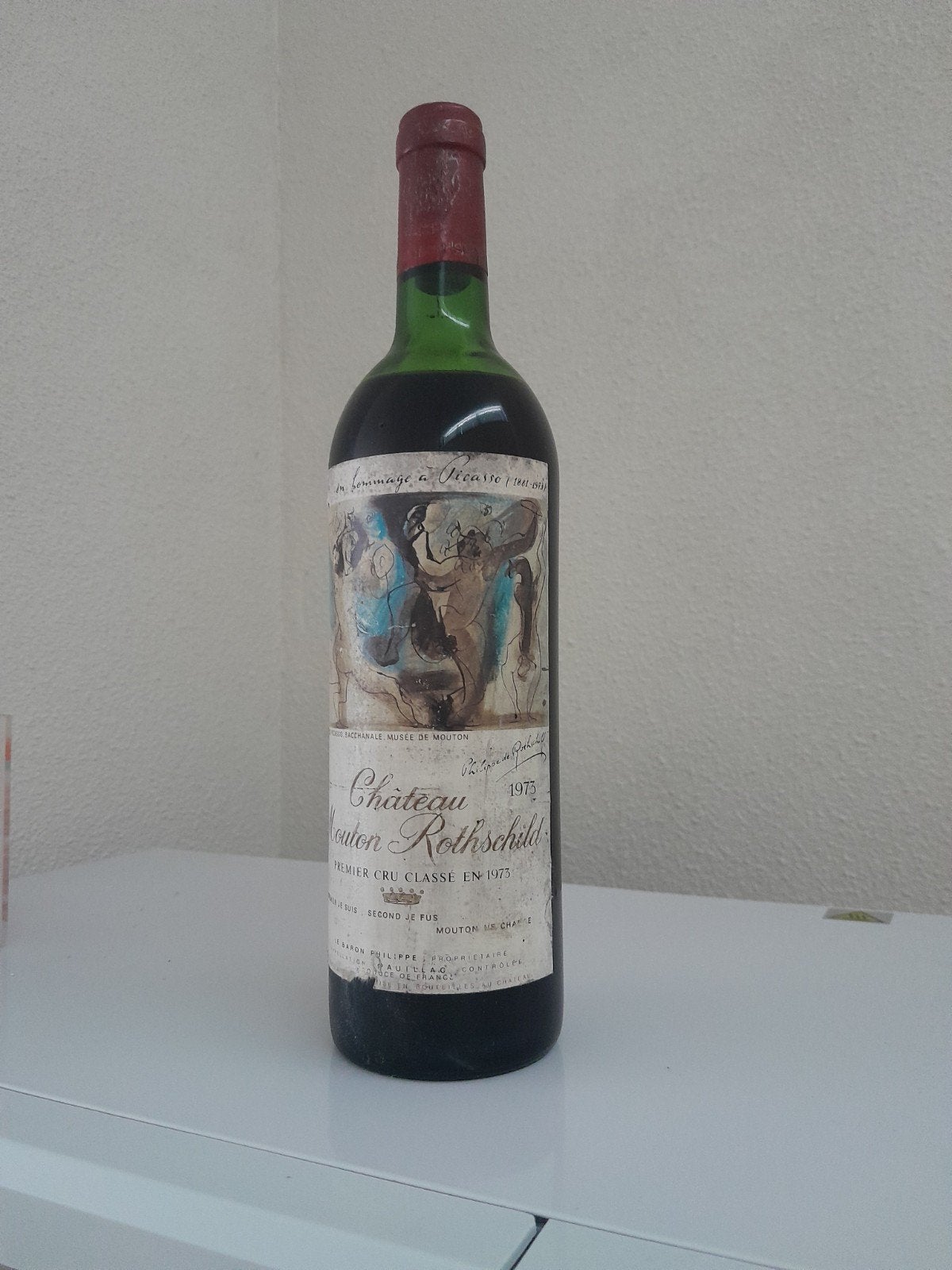 Château Mouton Rothschild 1973 - Hommage à Picasso, Ophalen, Gebruikt, Frankrijk, Rode wijn
