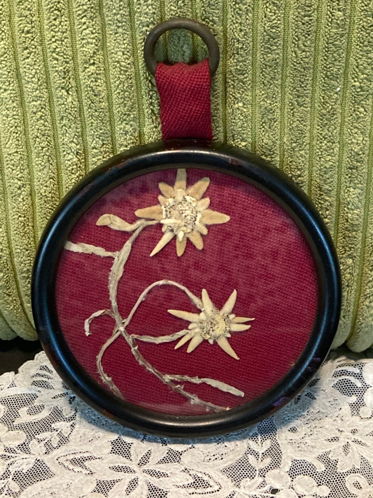 Brocante hanger met gedroogde edelweiss (270726), Ophalen of Verzenden