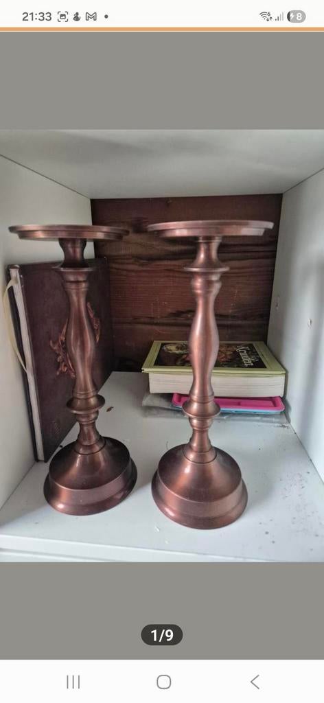 Diverse bruine accessoires, Huis en Inrichting, Woonaccessoires | Kandelaars en Kaarsen, Gebruikt, Bruin, Ophalen of Verzenden
