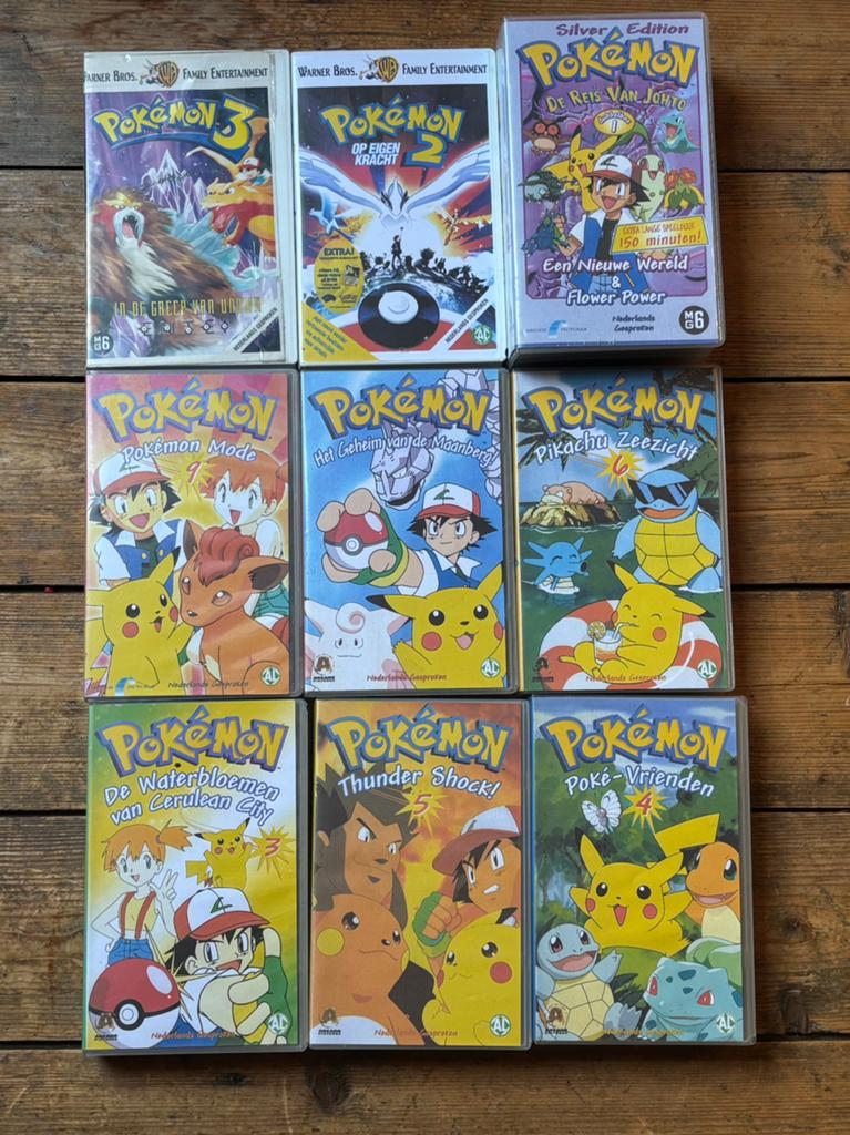 Pokemon Videobanden collectie, Cd's en Dvd's, VHS | Film, Gebruikt, Alle leeftijden, Verzenden