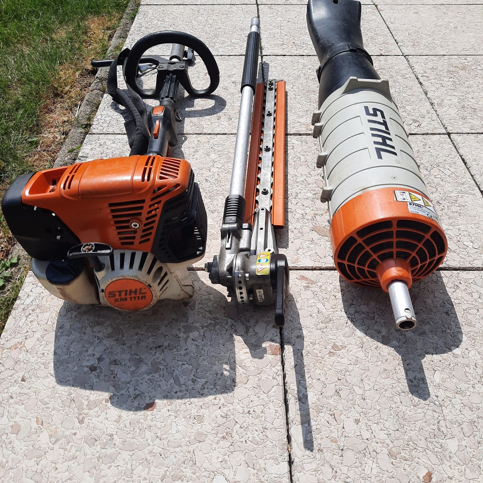 Stihl KM 111 CombiMachine met Bladblazer en Heggenschaar, Ophalen of Verzenden, Gebruikt, Benzine, Stihl