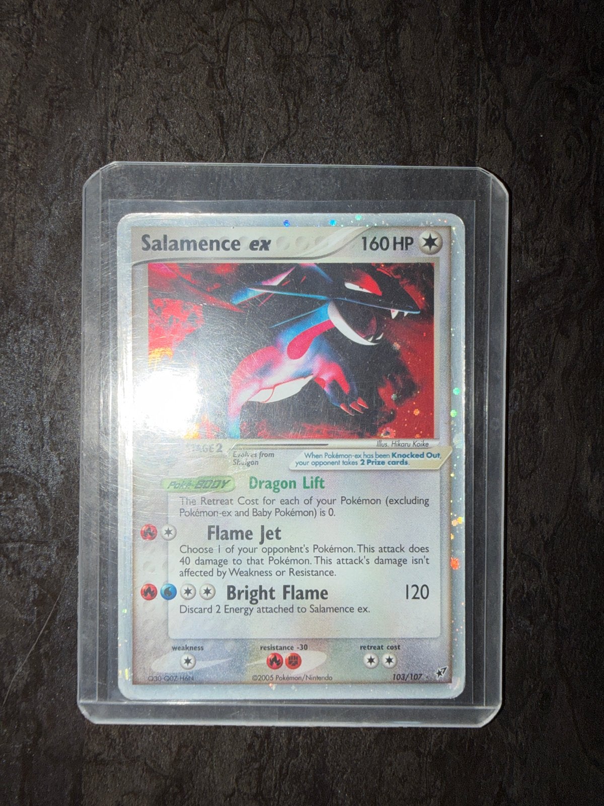Salamence ex 160 HP Pokémon Kaart (2005), Ophalen of Verzenden, Gebruikt, Losse kaart