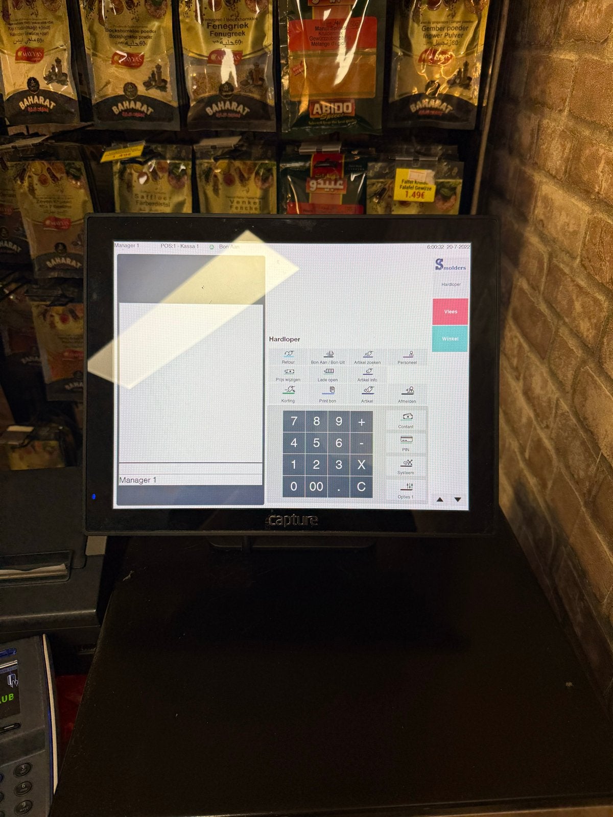 Kassasysteem met touchscreen, bonprinter en pinautomaat, Ophalen