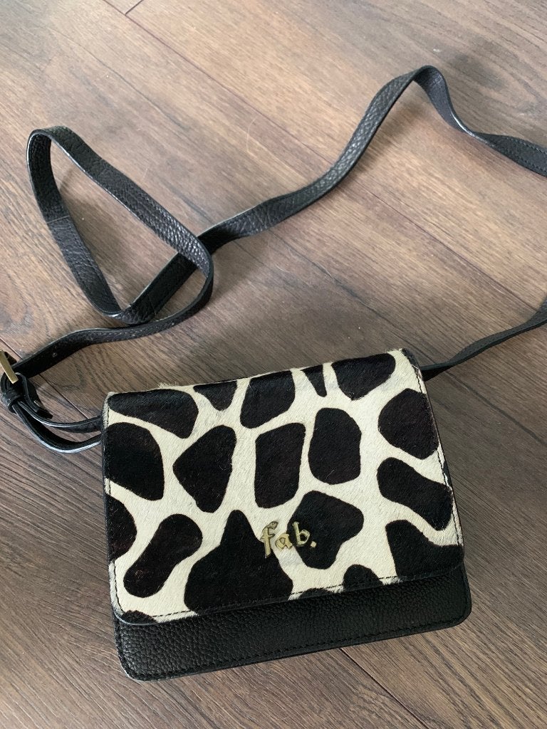 Fab by Fabienne bruin Jackie Bag giraffe print tas crossbody, Ophalen of Verzenden, Nieuw, Zwart, Schoudertasje