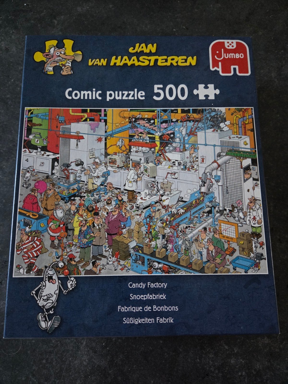 Jan van Haasteren puzzel Snoepfabriek 500, Ophalen, 500 t/m 1500 stukjes, Zo goed als nieuw, Legpuzzel