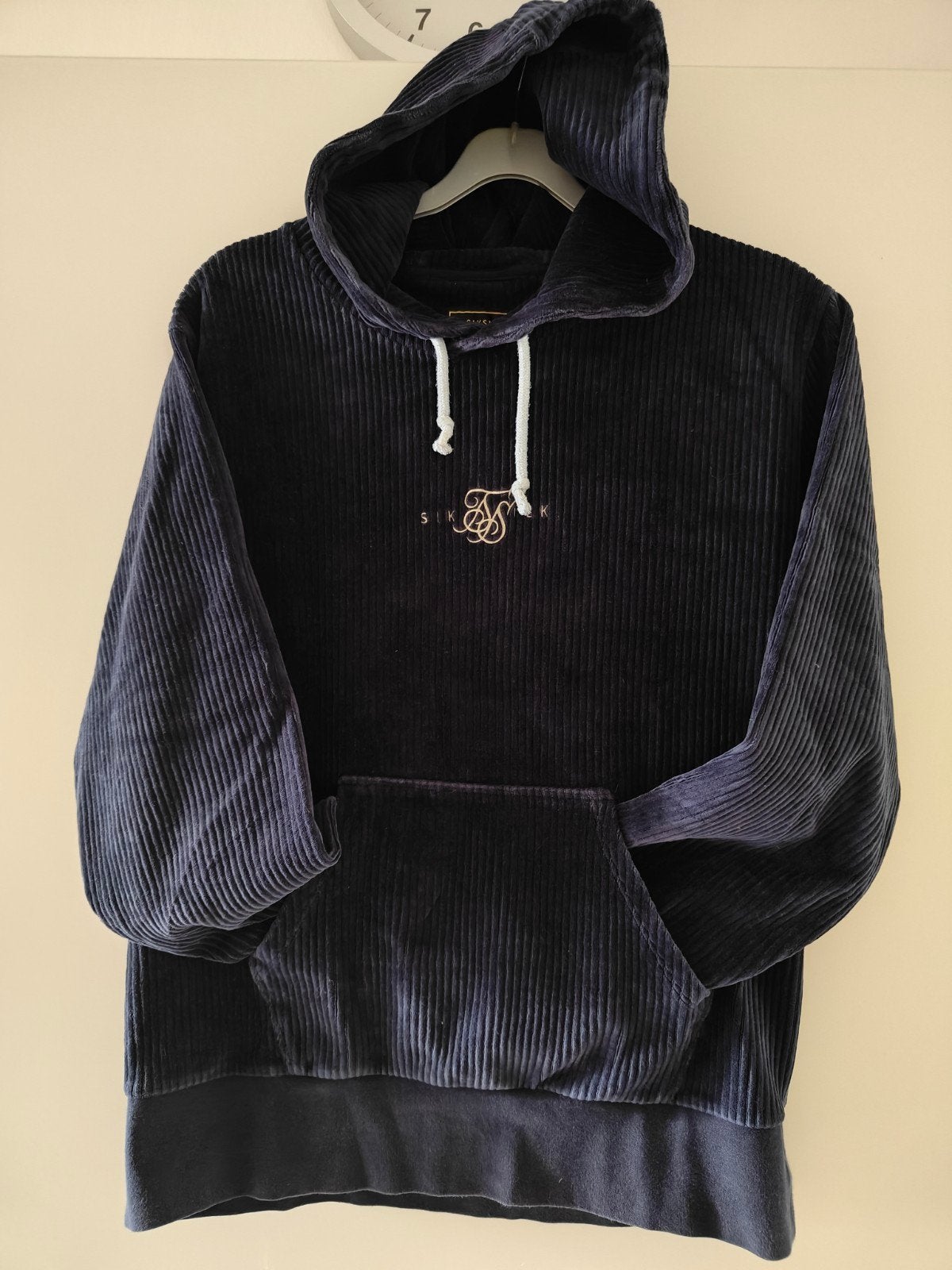 Siksilk donkerblauw corduroy hoodie XL, Siksilk, Blauw, Maat 56/58 (XL), Ophalen of Verzenden