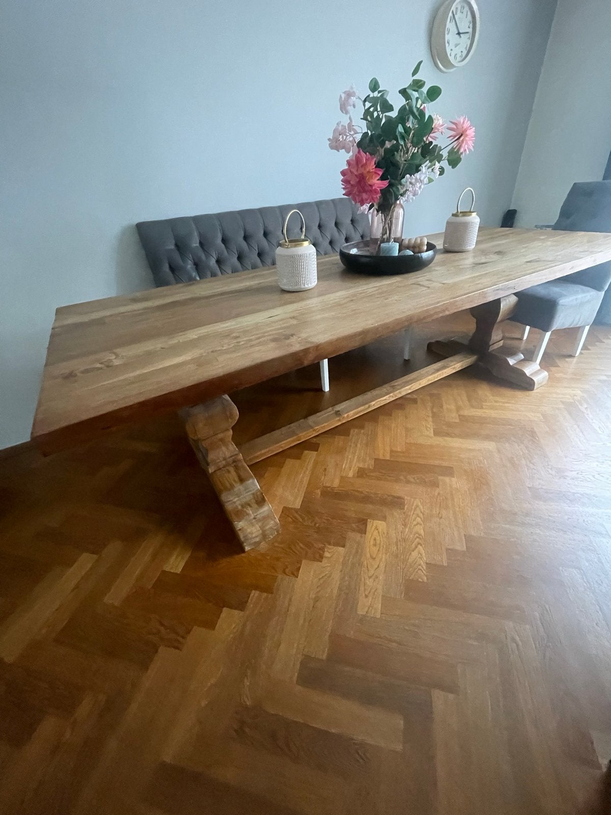 Massieve kloostertafel 260 x 100 cm, Ophalen, 100 tot 150 cm, 200 cm of meer, Zo goed als nieuw
