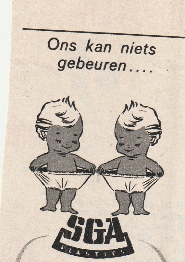 Retro reclame 1964 SGA luiers broekjes met motiefjes, Verzamelen, Verzenden, Overige typen