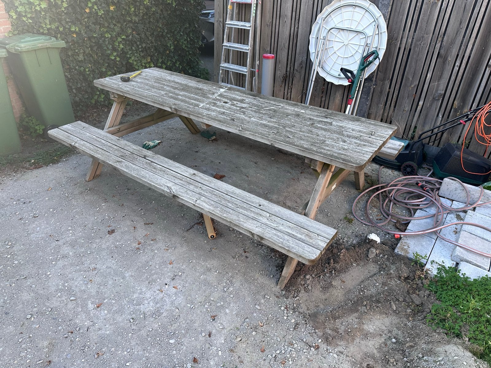 Robuuste picknicktafel 240x170cm, hoogwaardige kwaliteit, Ophalen, Gebruikt, Rechthoekig, Hout