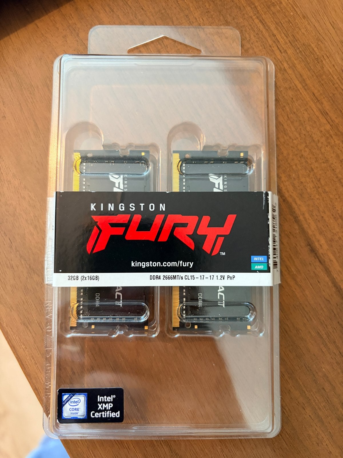Kingston FURY DDR4 32GB (2x16GB) 2666MHz RAM Geheugen, 32 GB, DDR4, Ophalen of Verzenden, Zo goed als nieuw