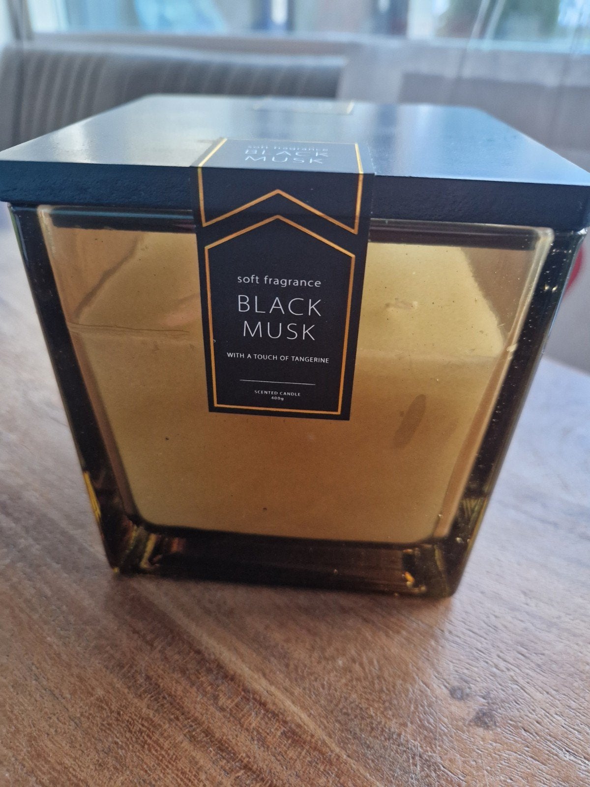 Nieuw geurkaars black musk 4 lonten in glas buiten terras, Ophalen of Verzenden, Nieuw