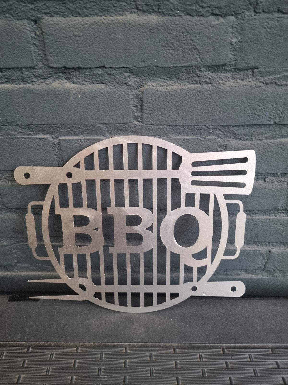 Rvs BBQ logo, Ophalen of Verzenden