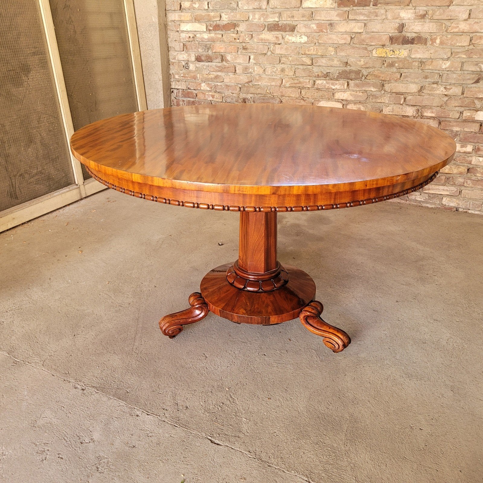 Antieke vintage oude ronde tafel mahoniehout, Ophalen