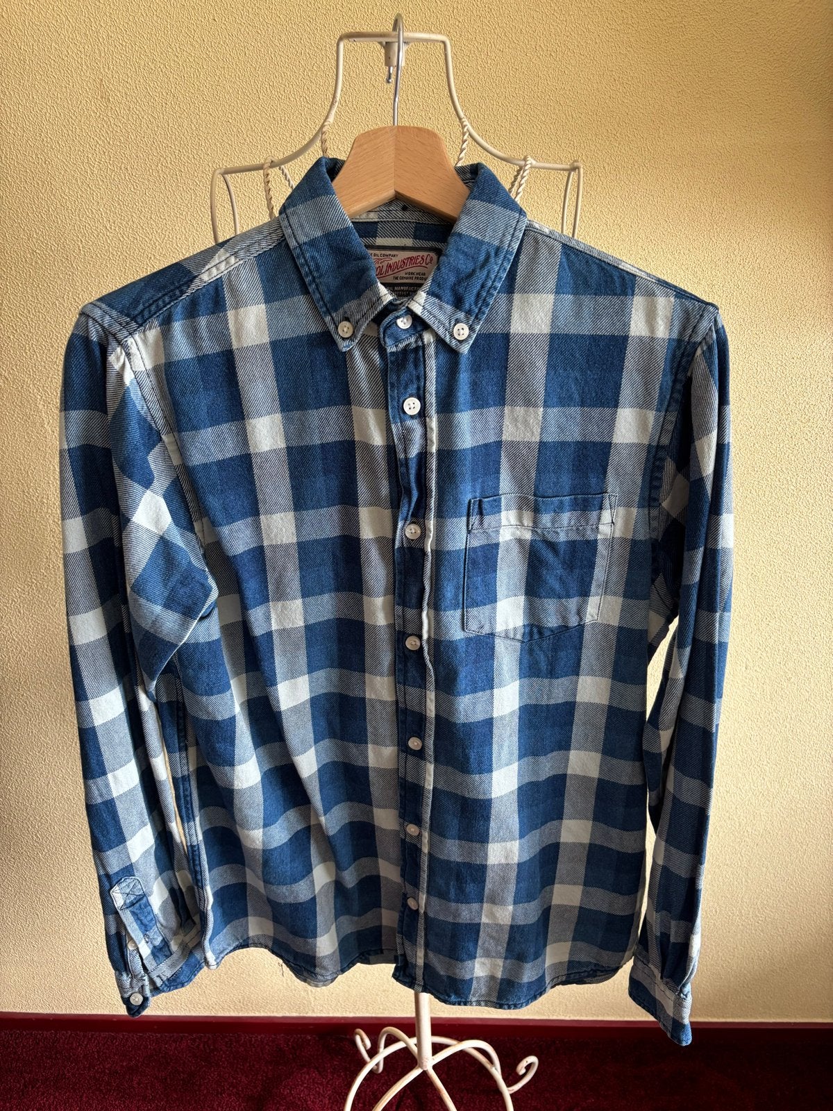 Petrol Industries Geruit Overhemd - Blauw/Wit maat M, Ophalen of Verzenden, Zo goed als nieuw, Blauw, Halswijdte 39/40 (M)