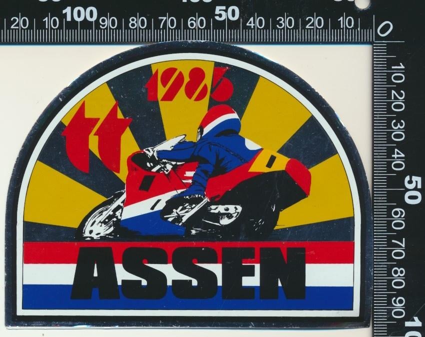 Sticker: TT Assen - 1985, Ophalen of Verzenden, Zo goed als nieuw, Auto of Motor