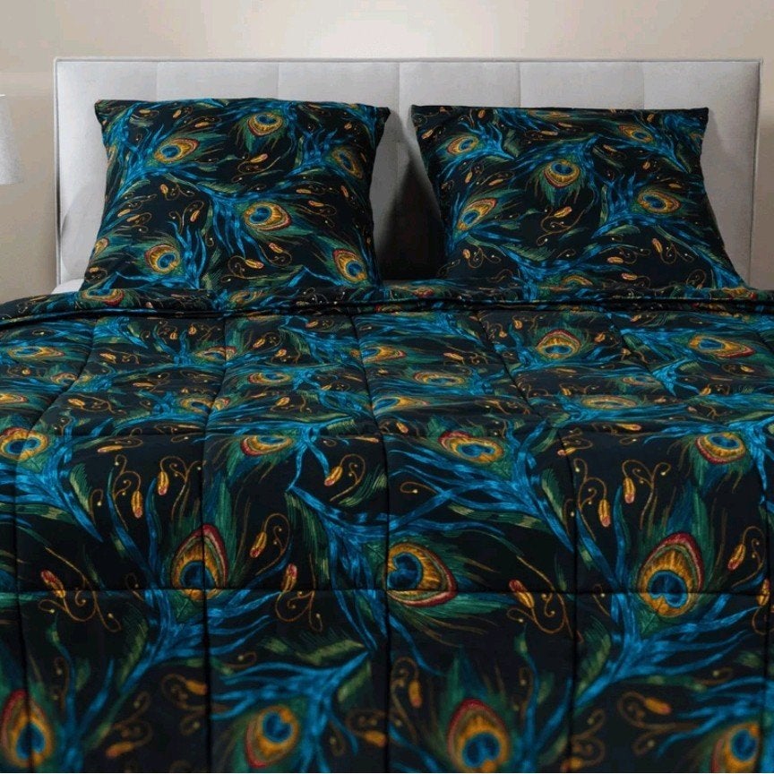 Wonderbed 4 Seizoenen Dekbed 140x200 - Peacock Feathers, Meerkleurig, Handelsonderneming arie willemse, Ophalen of Verzenden, Deken of Dekbed