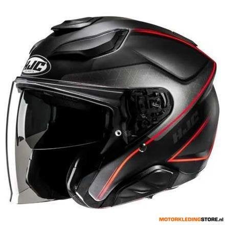 HJC F31 Ludi Jet Helm, Zwart-Rood, Motoren, Kleding | Motorhelmen, Ophalen of Verzenden, Nieuw met kaartje