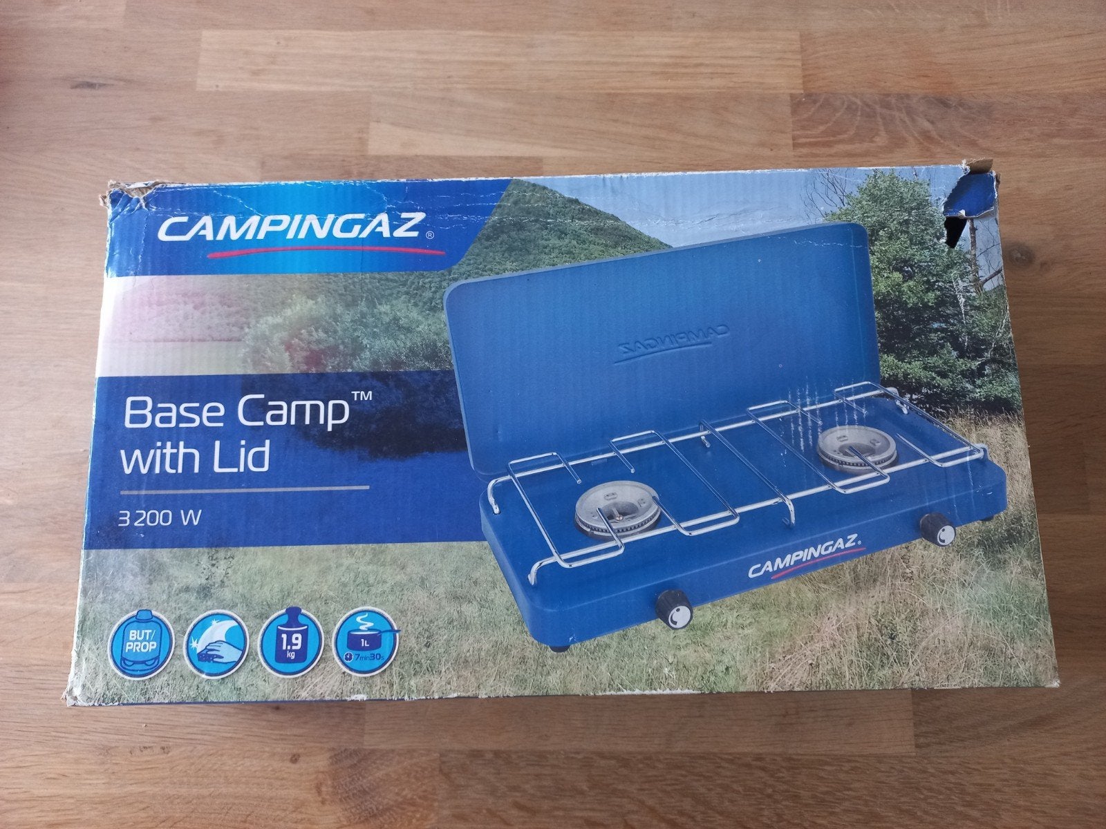 Campingaz base camp gasstel met deksel, Ophalen of Verzenden, Gebruikt