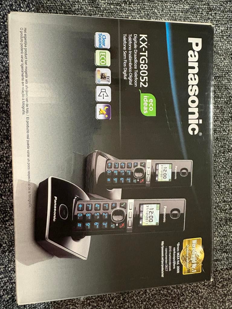 Panasonic KX-TG8052 Digitale Draadloze Telefoon, Ophalen of Verzenden, Zo goed als nieuw, 2 handsets