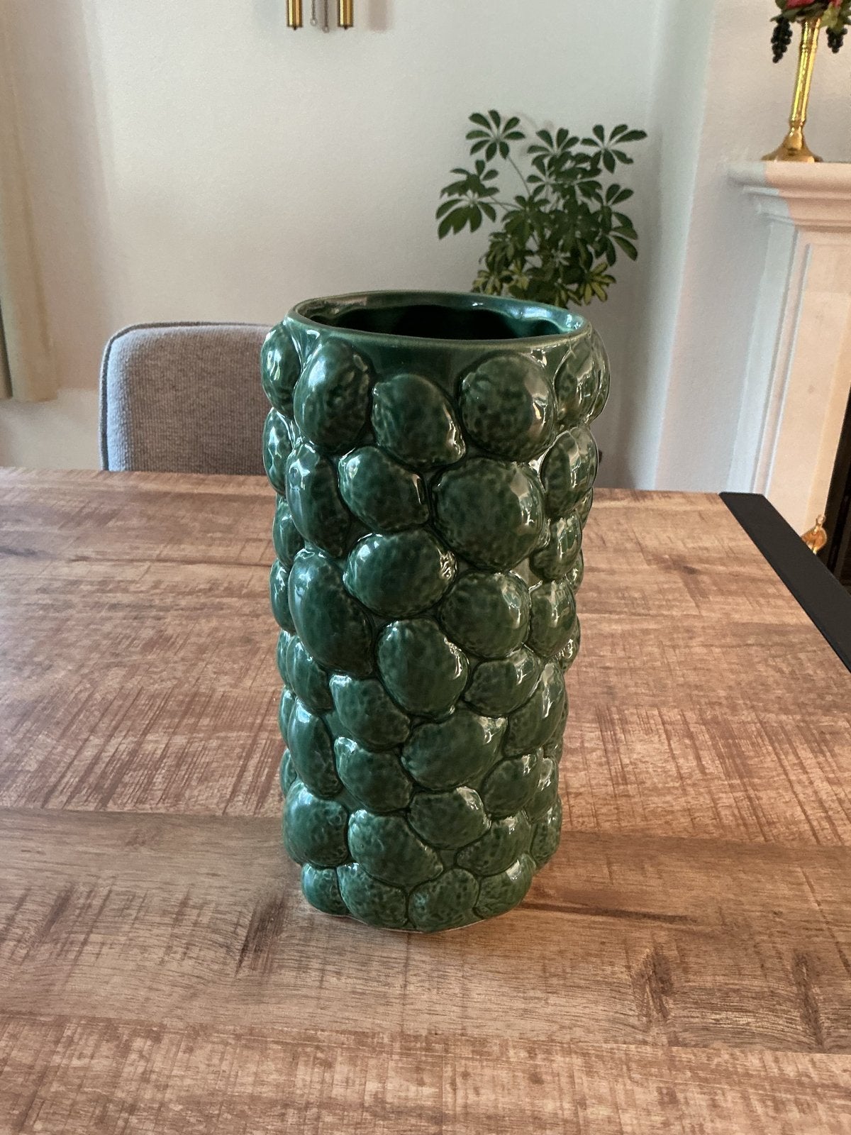 Groene bubbelvaas - 26,5 cm hoog, Antiek en Kunst, Ophalen of Verzenden