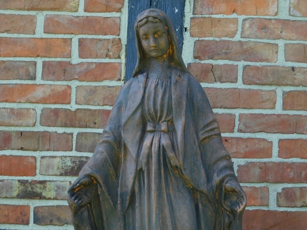 Maria Tuinbeeld – 110 cm – Steen in Oxide, Tuin en Terras, Ophalen, Steen, ., .