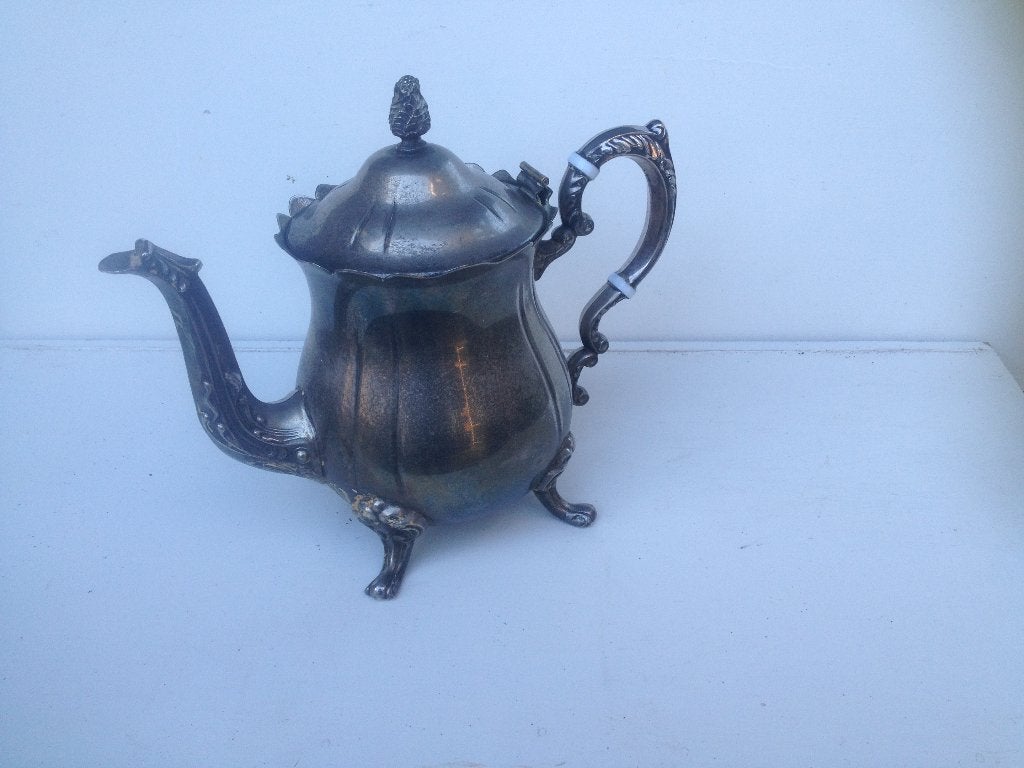 verzilverd thee/koffie kan met melk, Ophalen of Verzenden