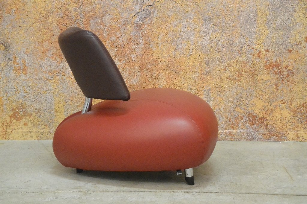 ZGANieuw leren Leolux Pallone design fauteuil, Leolux, Leolux, 75 tot 100 cm, Ophalen of Verzenden
