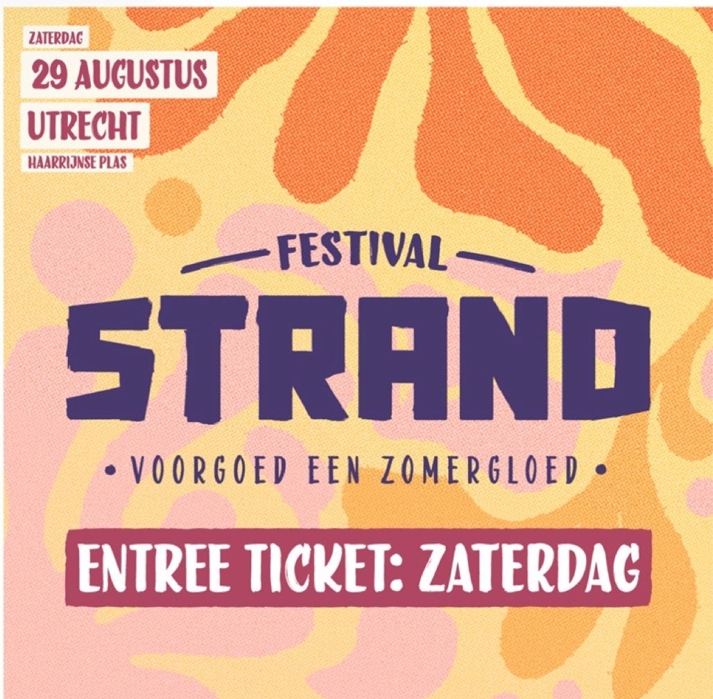 2 Tickets - Festival Strand Utrecht - Zaterdag 29 augustus, Twee personen