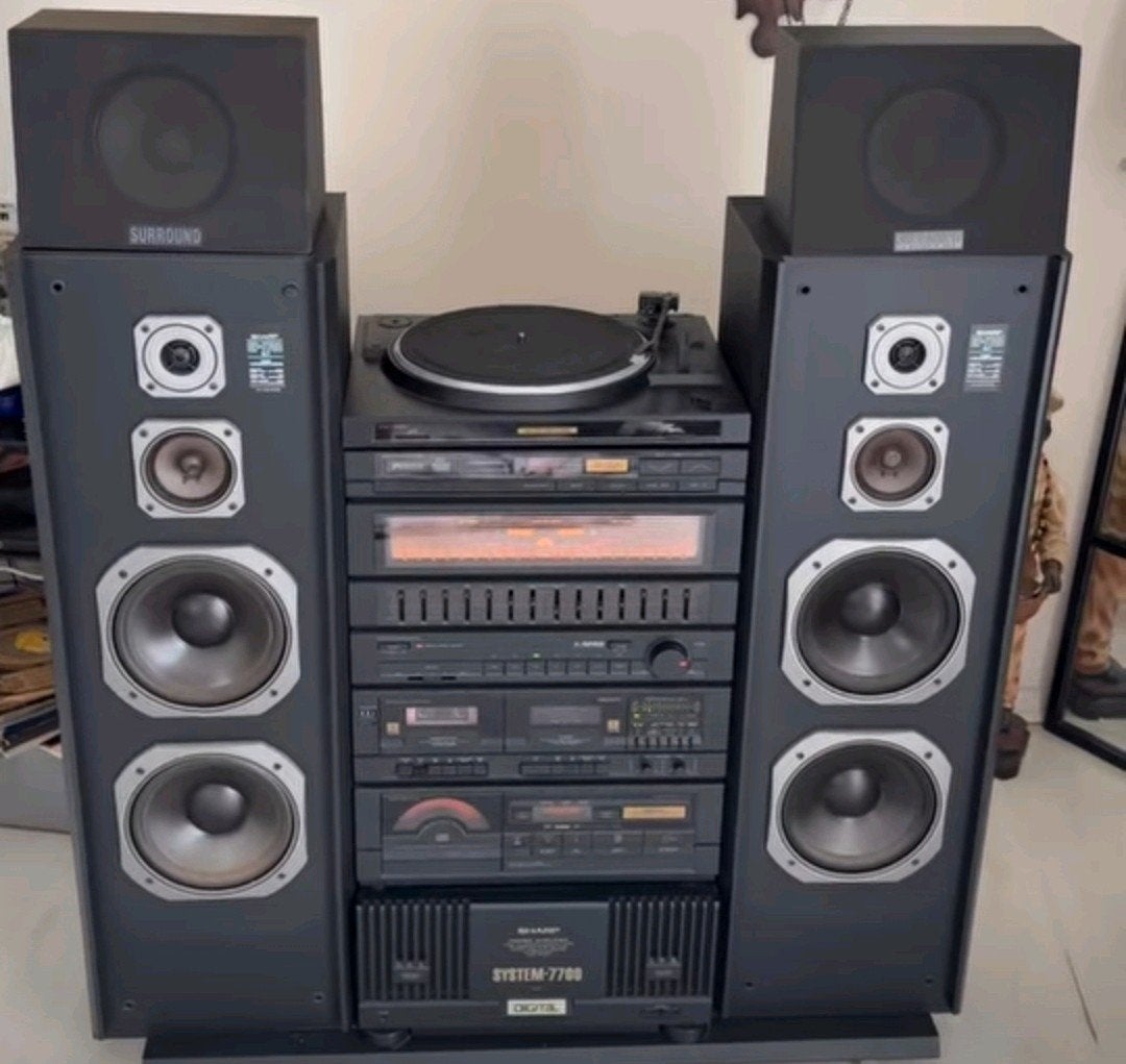 sharp 7700 stereo vintage hifi surround, Ophalen of Verzenden, Speakers