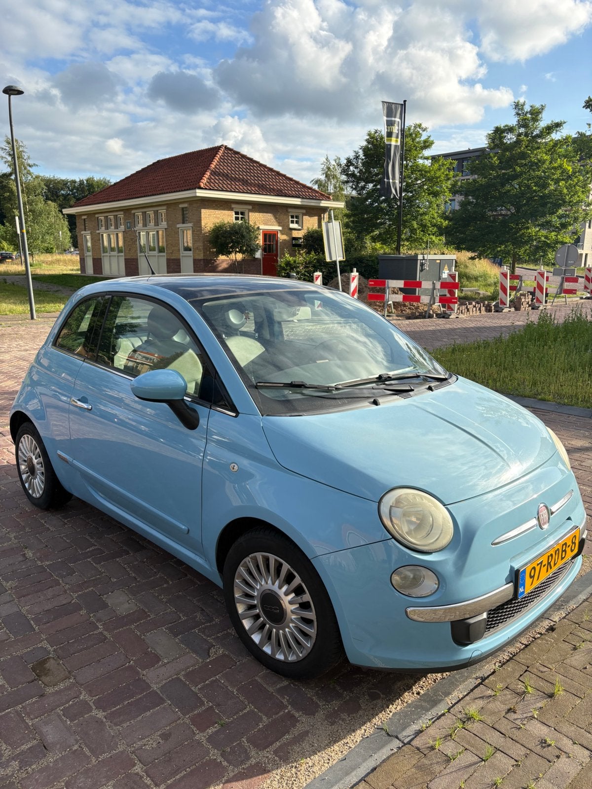 Fiat 500 0.9 Twinair 2011 Blauw, Auto's, Voorwielaandrijving, 31 €/maand, 905 kg, Origineel Nederlands
