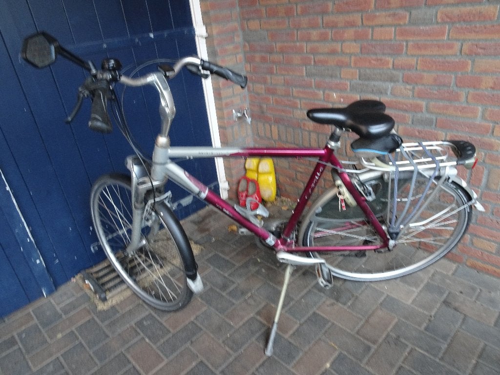 Gazelle dames- en herenfiets, type: Geneve Gold, Rood.