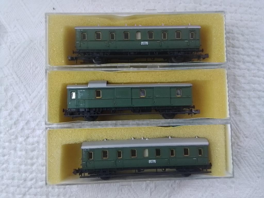 Minitrix Spur N 3 Abteilwaggons, Gebruikt, Gelijkstroom, Verzenden, Trix