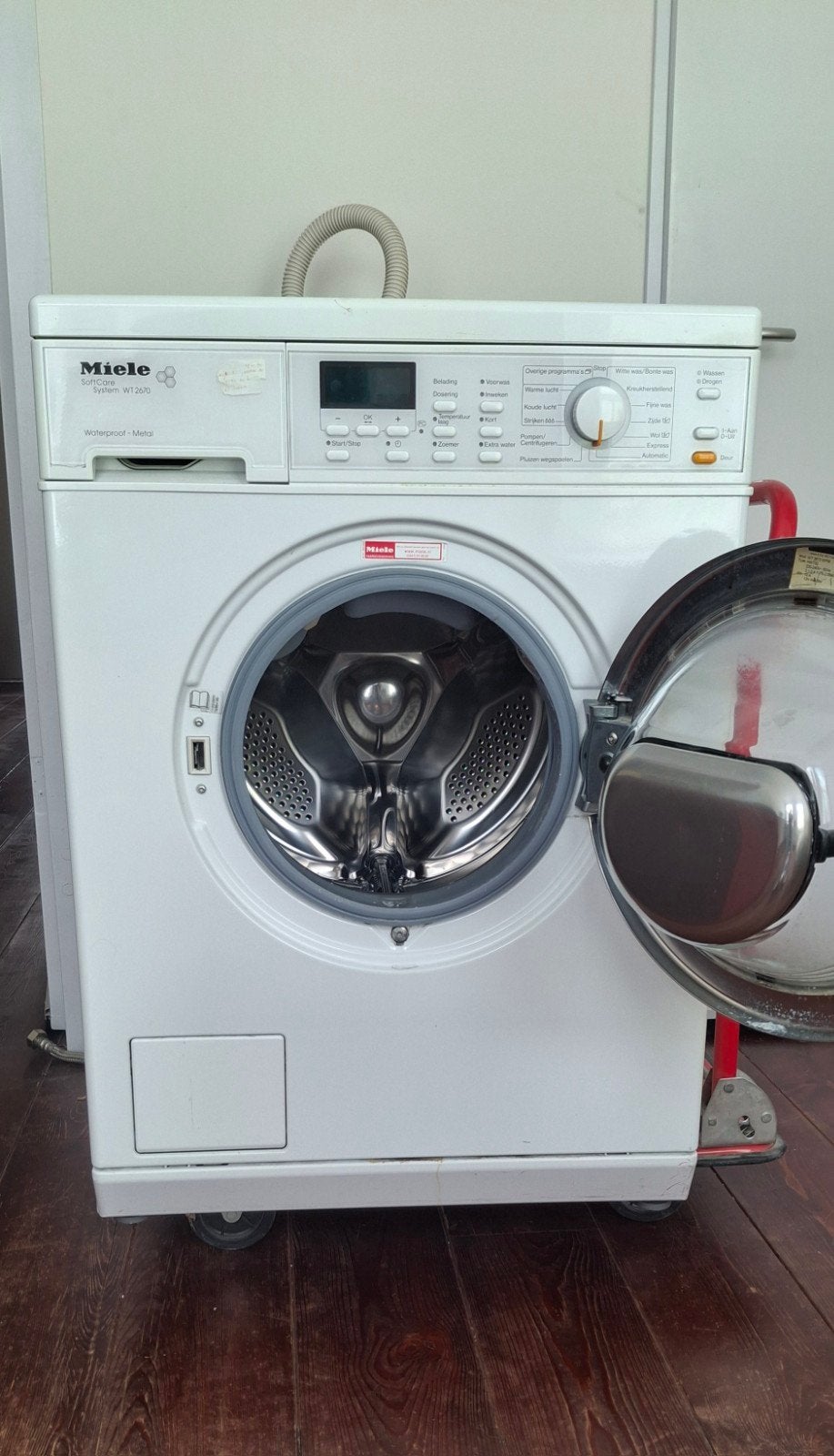 Wasmachine + DROGER in één - Miele SoftCare WT 2670 WPM, Ophalen, Gebruikt, Voorlader, 85 tot 90 cm