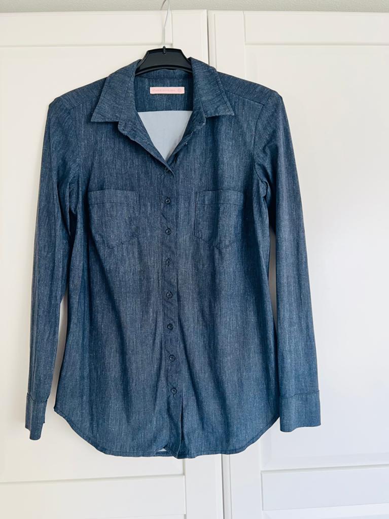 Studio anneloes poppy denim blouse M travelstof, Maat 38/40 (M), Blauw, Ophalen of Verzenden, Zo goed als nieuw