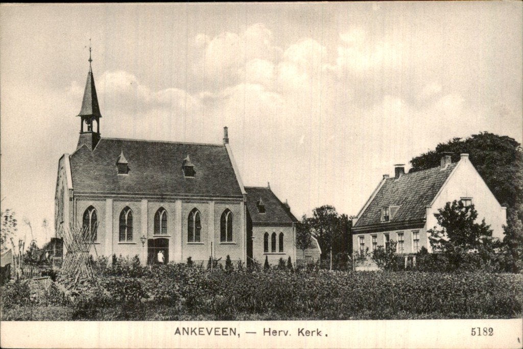 Ankeveen - Herv. Kerk - Voorgevel, Ophalen of Verzenden, 1920 tot 1940, Ongelopen, Noord-Holland