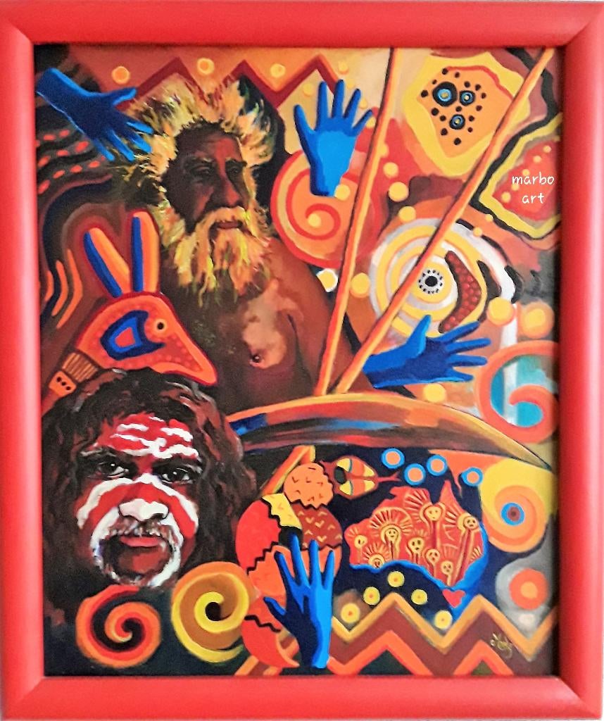 modern schilderij aboriginals, Ophalen