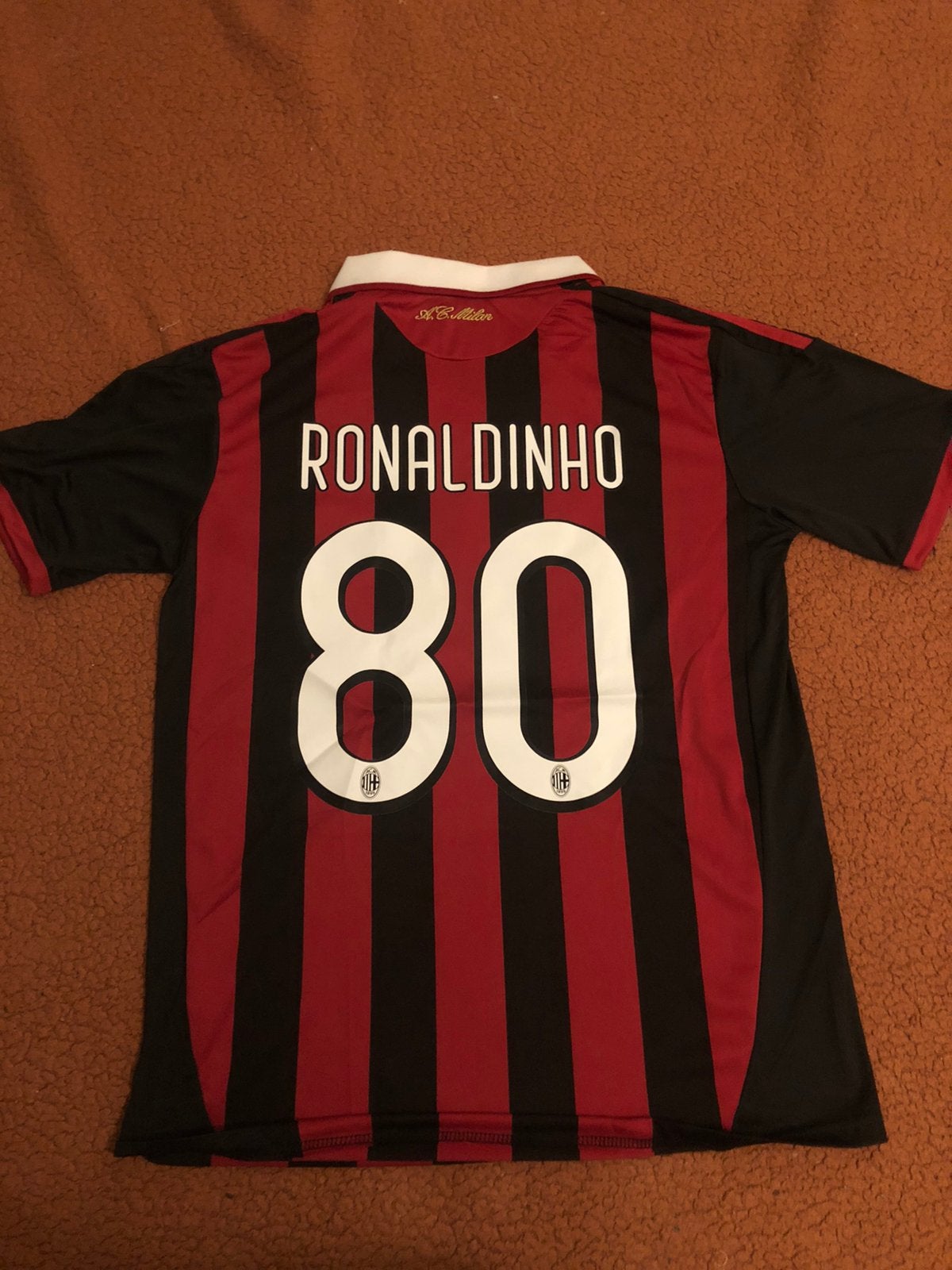 Ronaldinho AC Milan Retro voetbalshirt maat M, Ophalen of Verzenden, Zo goed als nieuw, Shirt