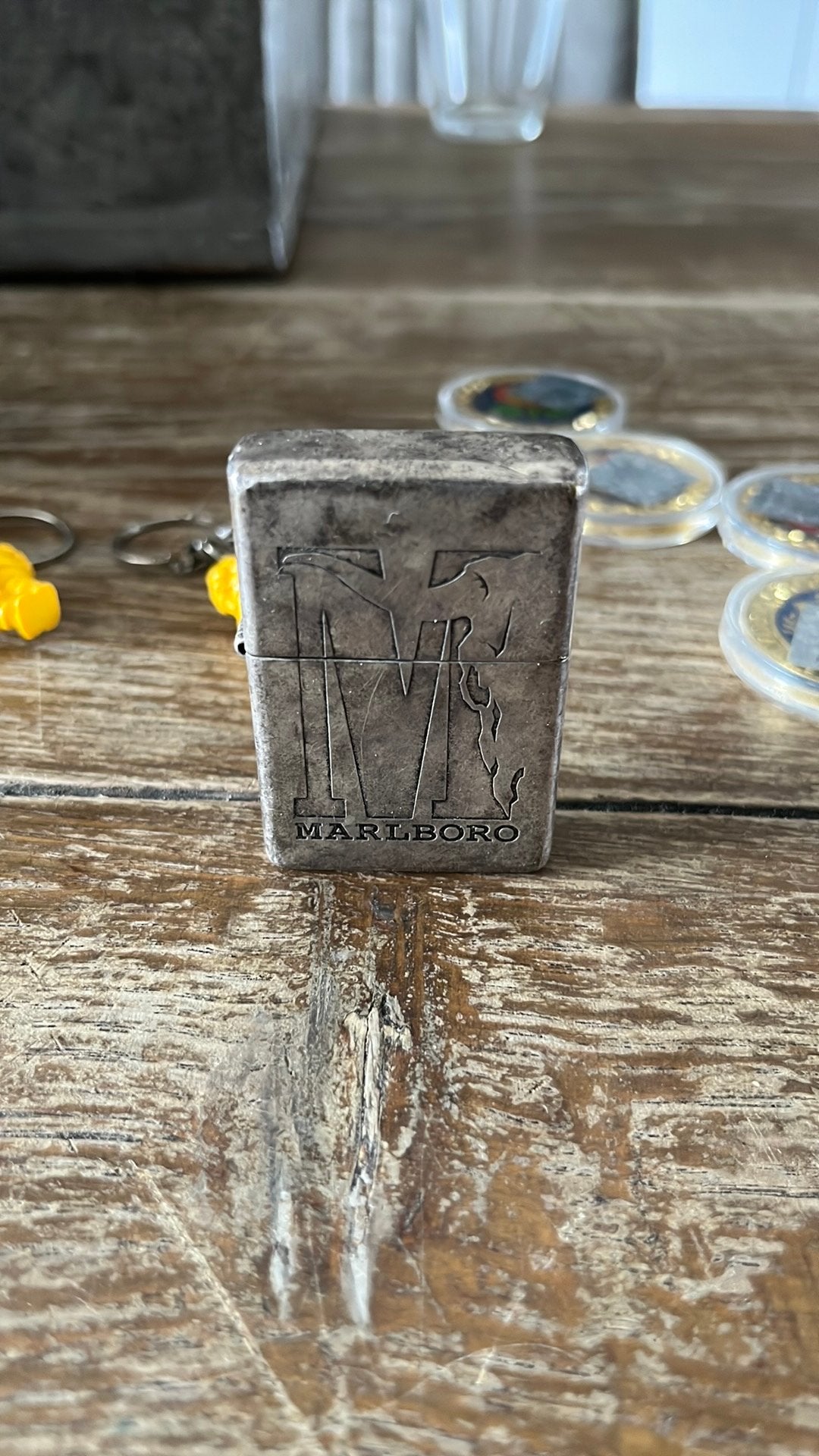 Originele Zippo aansteker met Marlboro reclame gebruikt, Ophalen of Verzenden, Gebruikt, Aansteker