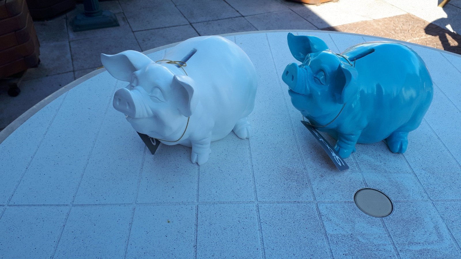 Nieuwe spaarvarkens (wit en blauw) - Stoodz, Verzamelen, Kunststof, Onbekend, Nieuw, Ophalen of Verzenden