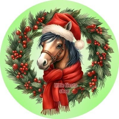 lf912 icing frosting paard kerst 18cm eetbare taart print, Ophalen of Verzenden, Nieuw, Taarten, Versiering