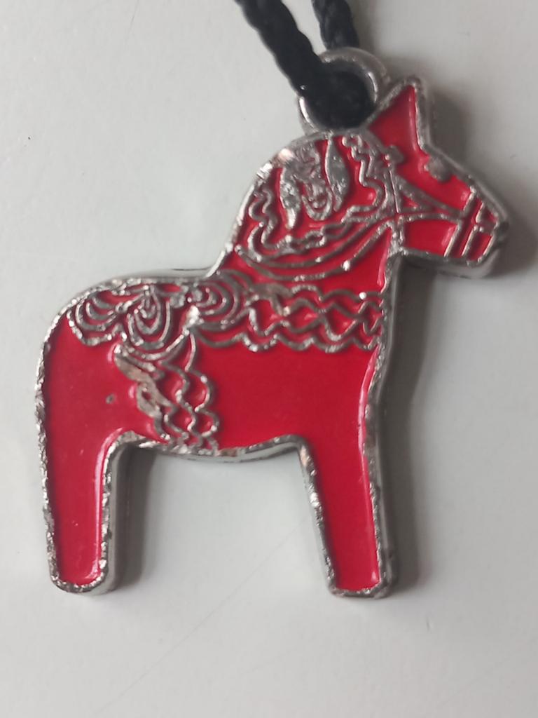 Vintage Dala paardje hanger ( dalarna), Verzenden, Zo goed als nieuw, Overige materialen