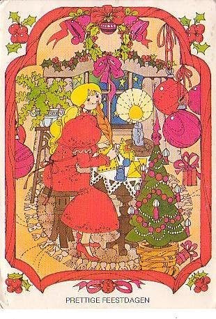Ansichtkaart 	Meisje	met kerstboom, Verzenden, 1960 tot 1980, Gelopen, Kinderen