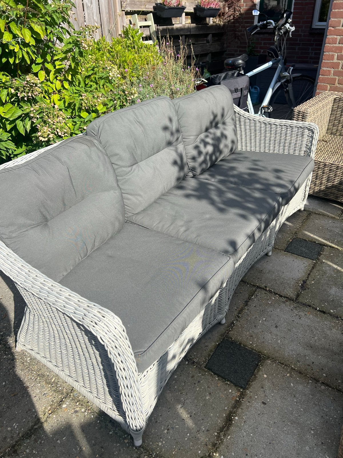 Applebee Tuinbank met All-Weather Kussens, Ophalen, Gebruikt, 3 zitplaatsen, Loungeset