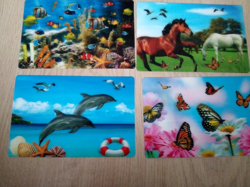 3D ansichtkaarten dieren ( ongelopen), Verzamelen, Ansichtkaarten | Dieren, Ophalen of Verzenden, 1980 tot heden, Wild dier