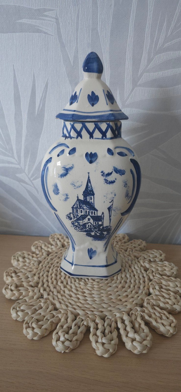 Delfts Blauw Handgeschilderde Gemberpot - Dr. S. Blauw, Ophalen of Verzenden
