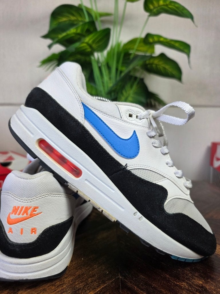 Nike Air Max 1 Photo Blue Total Orange maat 45, Blauw, Nike, Ophalen of Verzenden, Nike